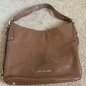 Soft leather shoulder purse.